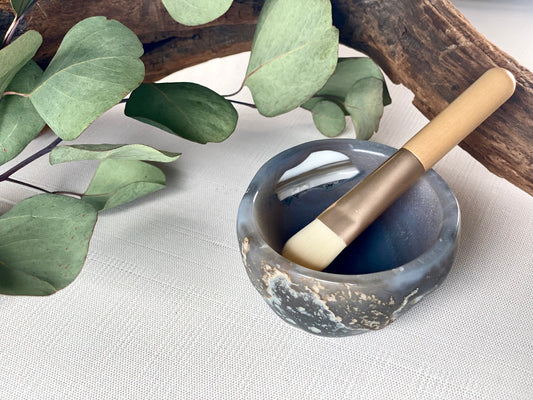 Natural Agate Stone Face Mask Bowl
